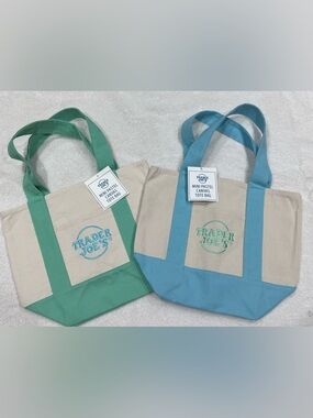 Trader Joe's Mini Pastel Canvas Totes